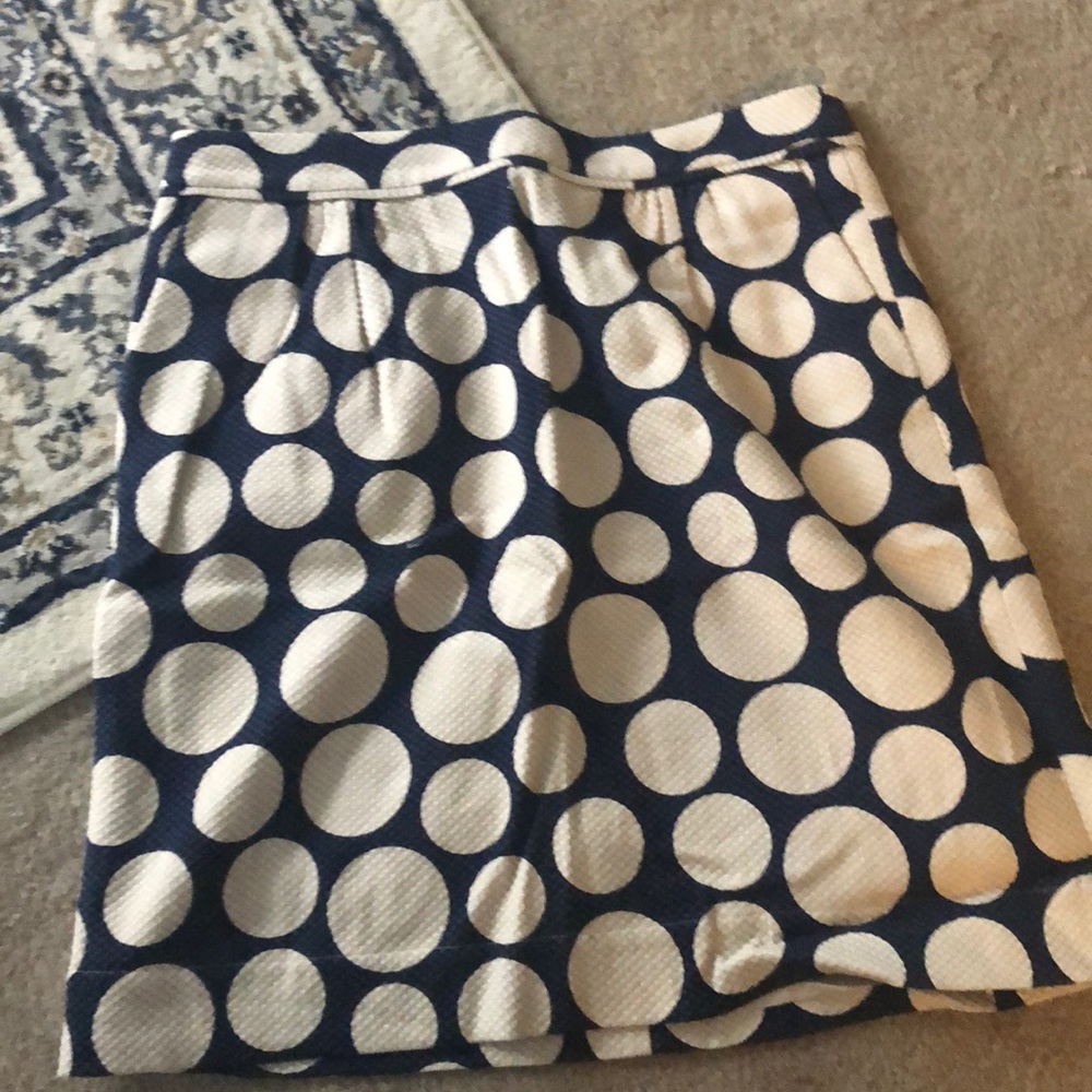 Navy blue and white Polka dot skirt